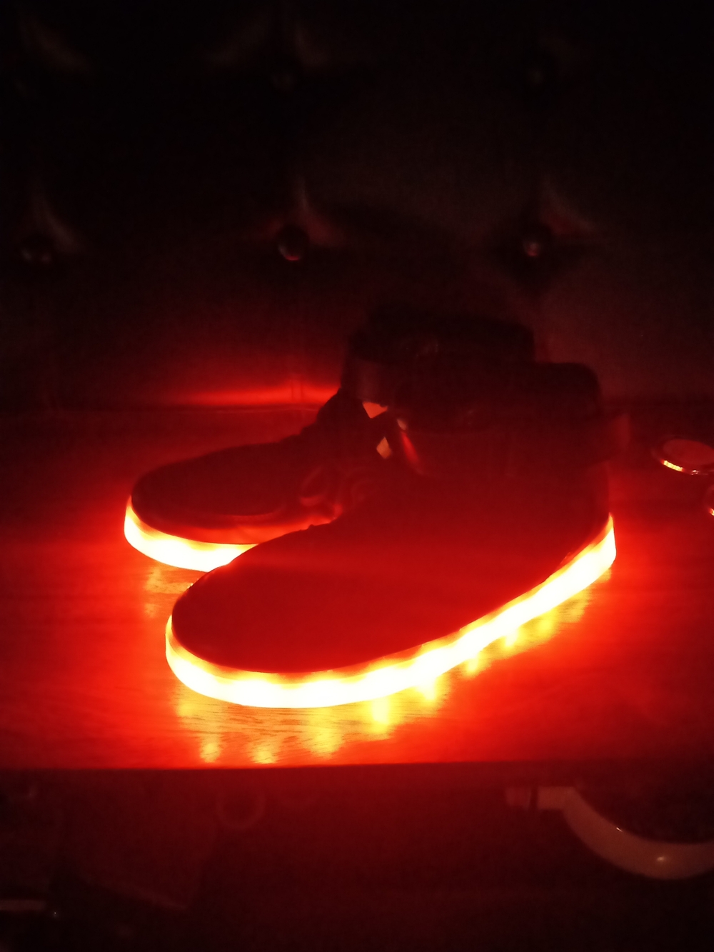Unisex LED Light-Up High Top Sneakers in Red